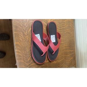 Kenneth Cole Reaction Quik Reply Flip Flop Sandals Red Black Men's 13M New